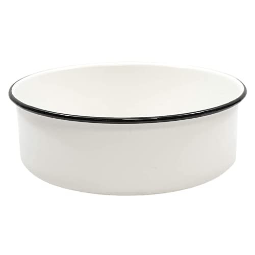 Tablecraft-80017 Enamelware Collection Round Serving Tray, 10.125" Diameter x 3.625"