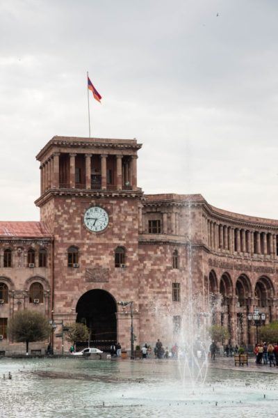 Parliament Square in Yerevan the place to walk with your family in the evening.