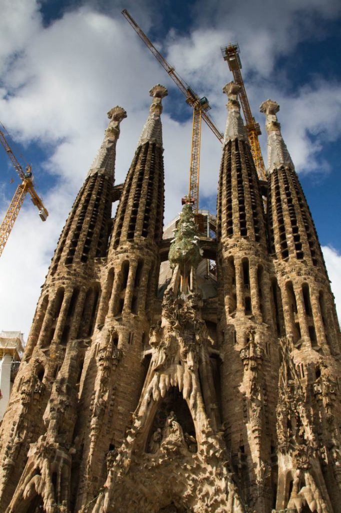 Construction is on going at La Sagrada Famlia.