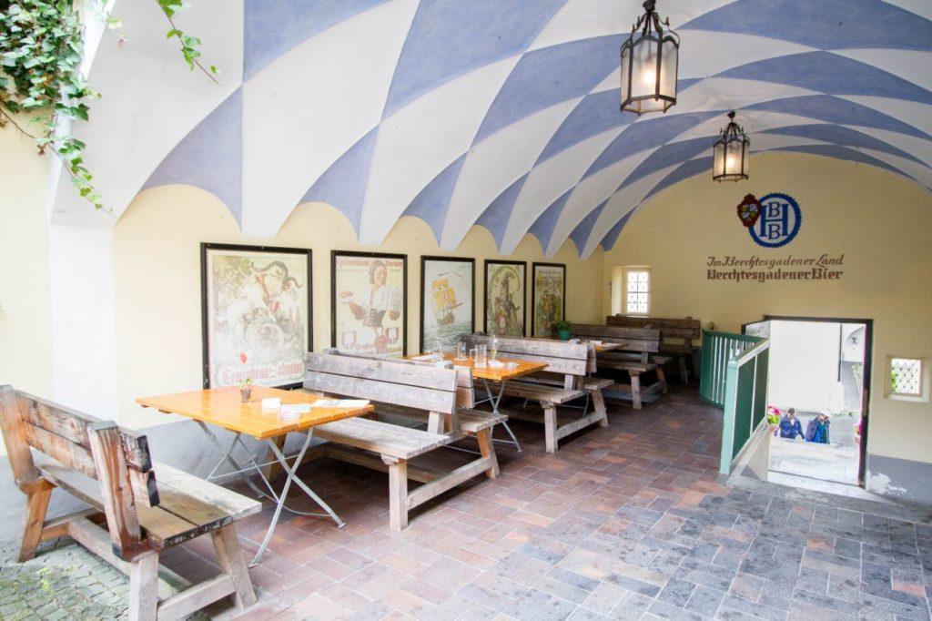 Beer garden seating.