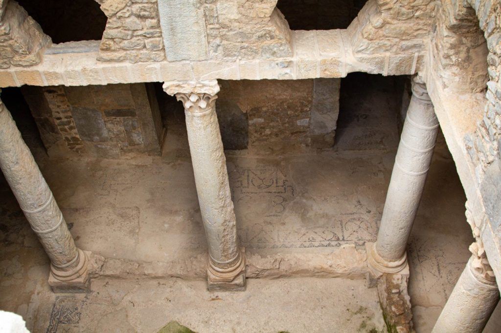 Looking down into some Roman nobles villas from long ago.