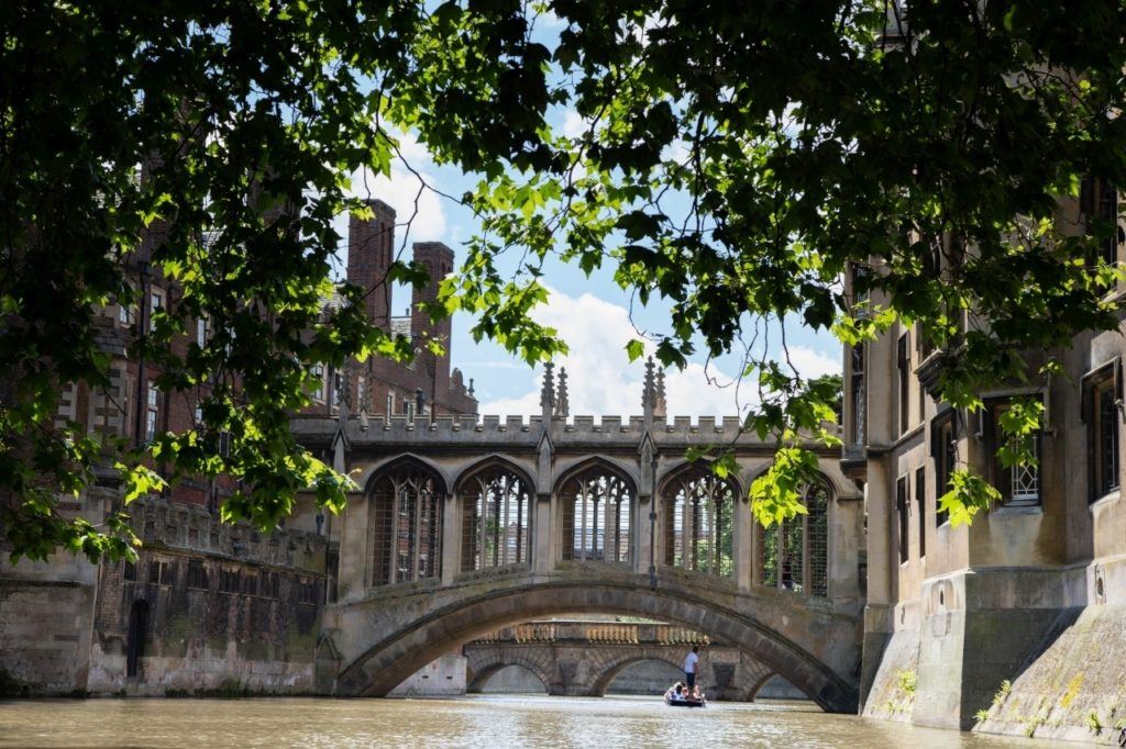 Punting in Cambridge under the Bridge of Sighs.