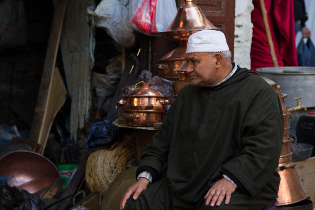 Copper Vendor in the Fez Souk.