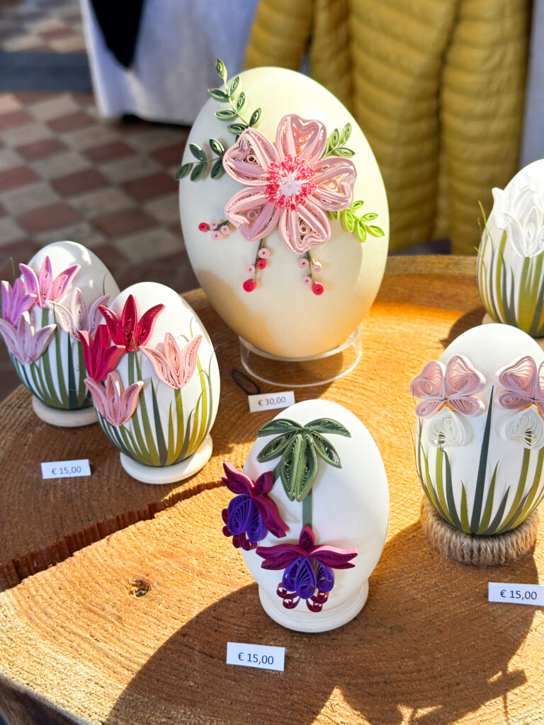 Cut paper is a way to decorate eggs as well.