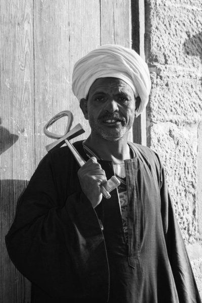 Key keeper at the Ramses Temple in Abu Simbel.