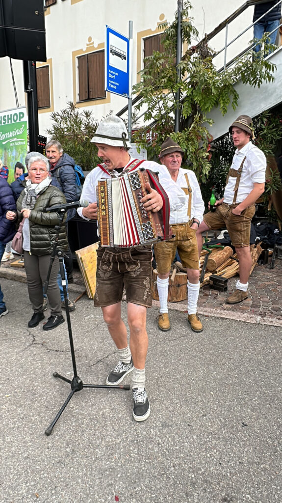 The most entertaining accordion player at the Cow festival in Kastelruth, Italy.