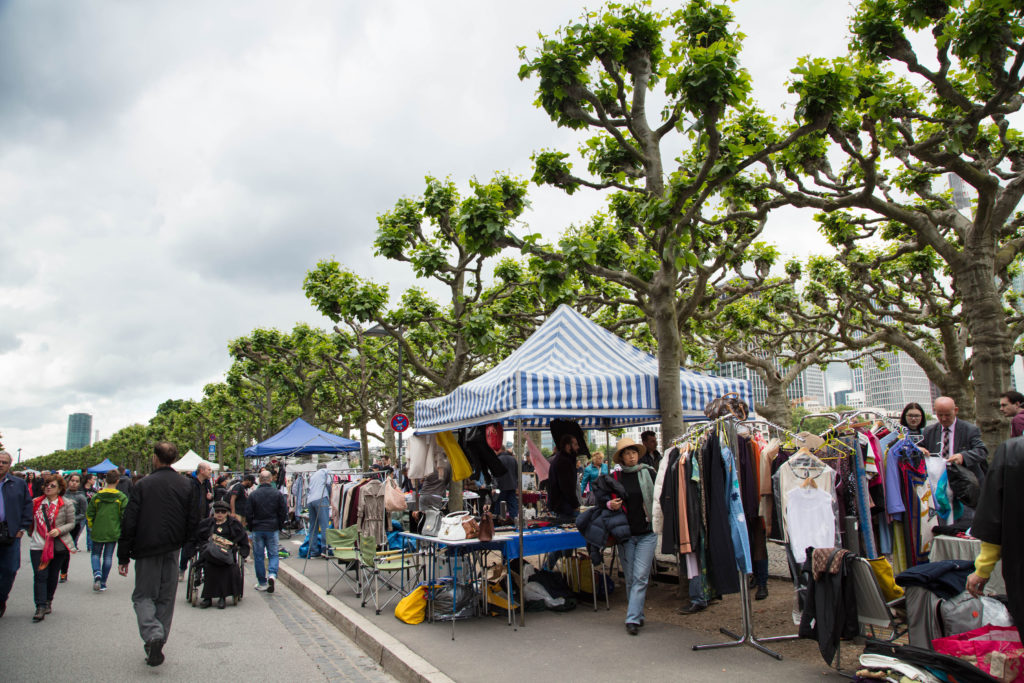 A flea market in Sachsenhausen is a great place to do some shopping in Frankfurt.