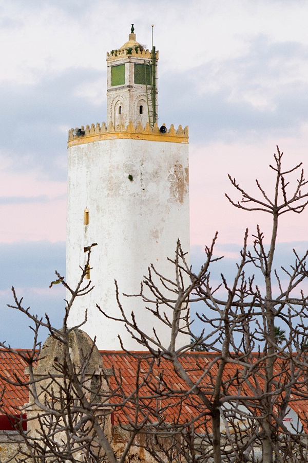 Minaret on the Grand Mosque in El Jadida, Morocco.