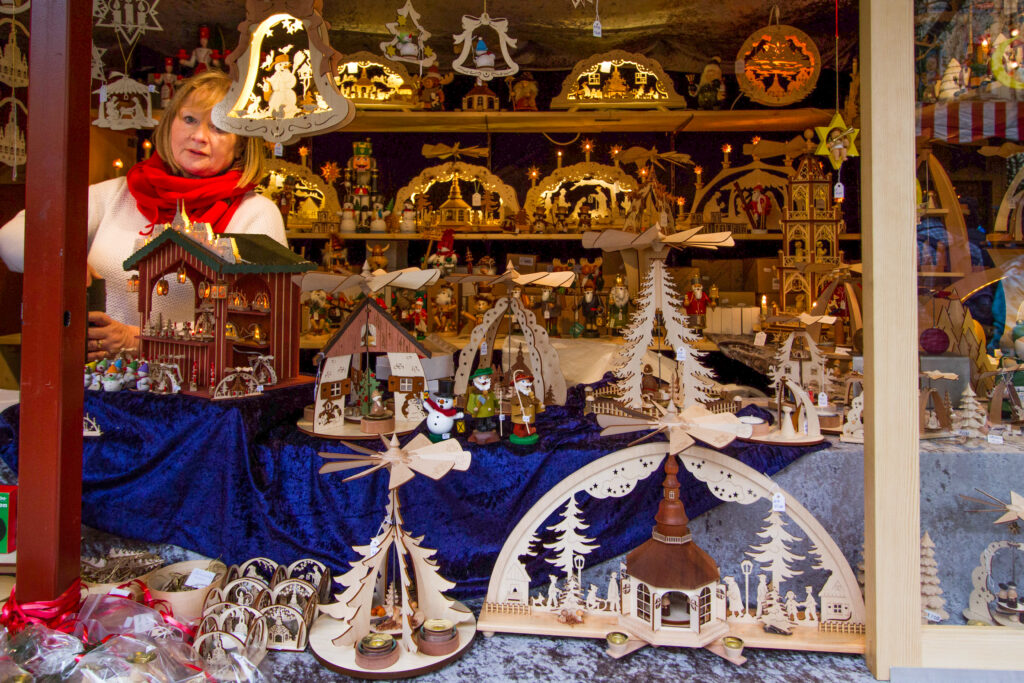 Christmas markets are for buying special gifts, usually homemade. 
