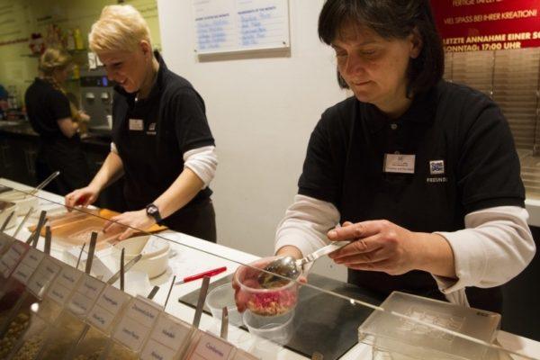 Ritter Sport Custon Chocolate and putting your ingredients in a bowl. 