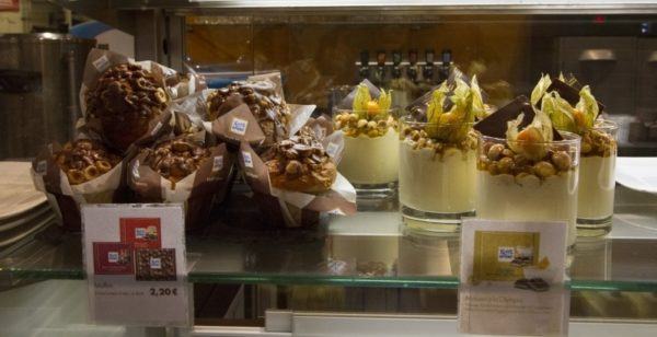 Custom chocolate inside the make your own chcolate bar store. 