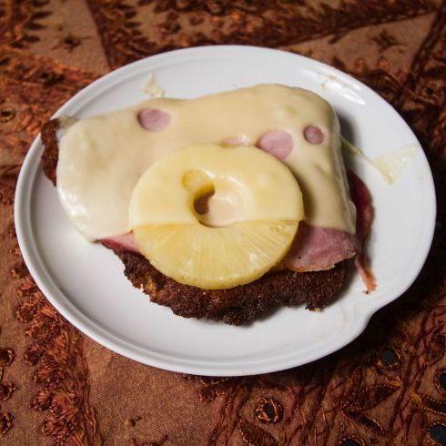 Hawaiian Schnitzel recipe card.