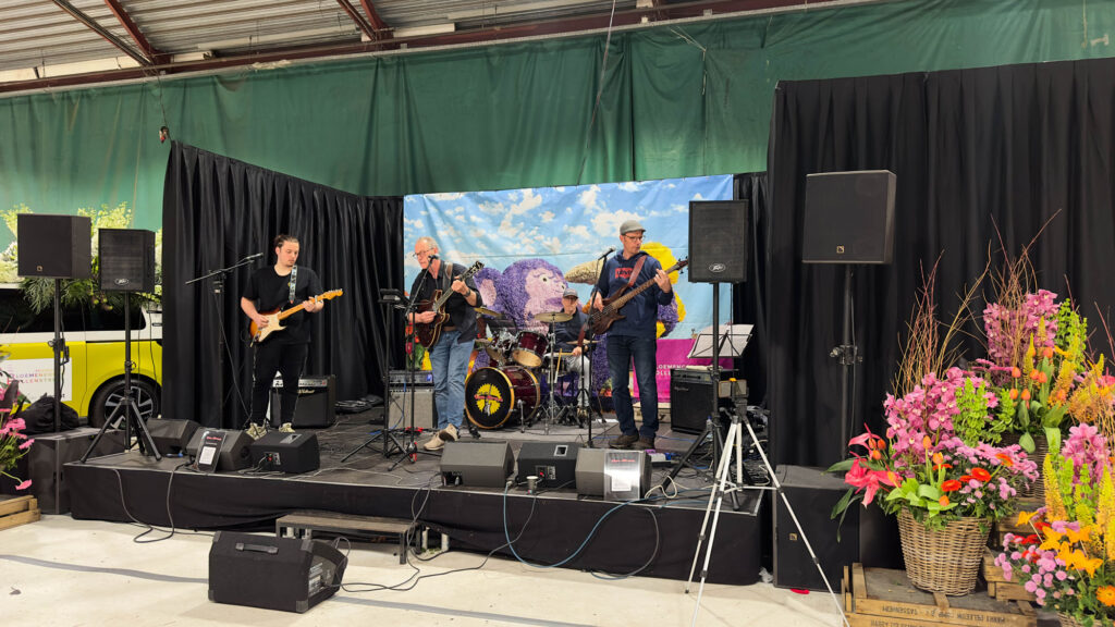 One of the bands entertaining at the Behind the Scenes event.