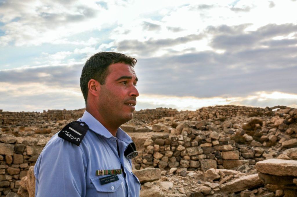 The guard was our only guide in Um er-Rasas.