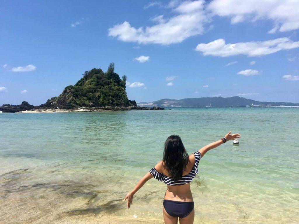 Summer swimming in Okinawa.