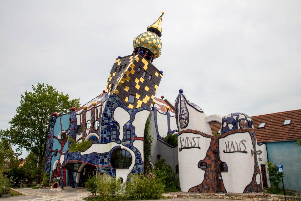 Exterior of Kunsthaus, where Hunderwasser works are on exhibit.