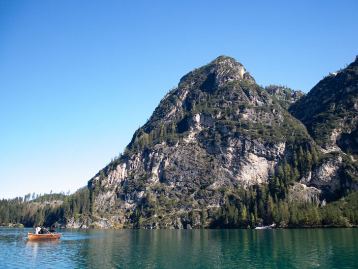 Rowing boats is the activity you must do in the Dolomites.