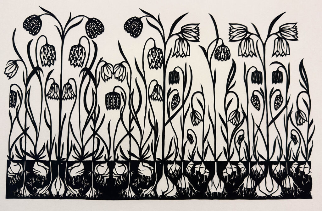 Tulip art at the Zwarte Tulp Museum, Lisse, the Netherlands.