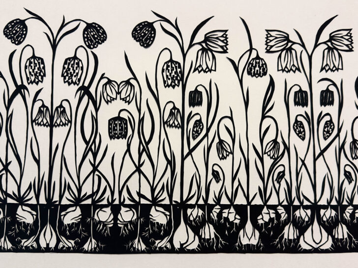 Tulip art at the Zwarte Tulp Museum, Lisse, the Netherlands.