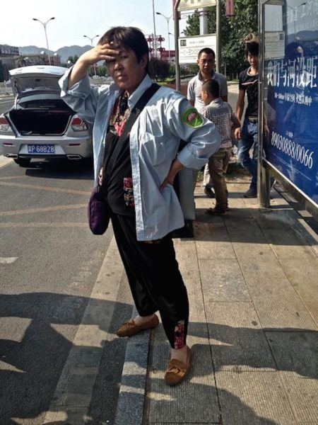 Waiting for the bus to the Great Wall.