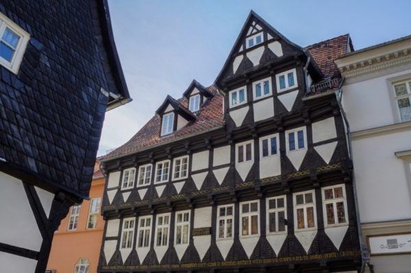 Designs painted under the windows.