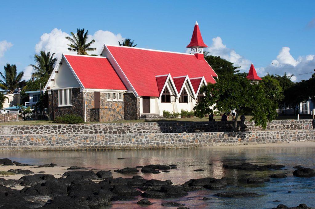 This red-roofed church is an iconic spot in Cap Malheureux.