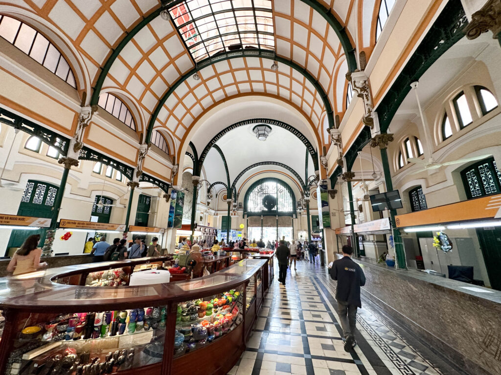 Interior of the Saigon Central Post Office, a must-see sight in Hoc Chi Minh City.