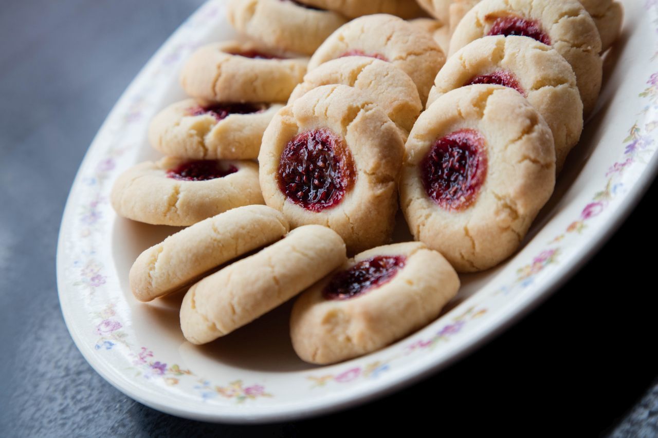 Thumbprint fika cookies.