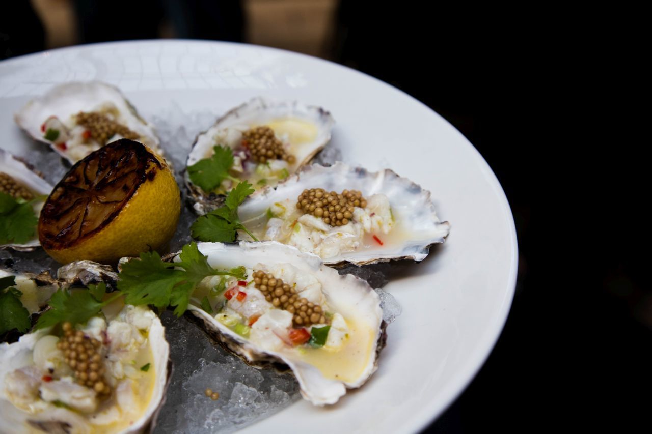 Oyster ceviche in Sweden.
