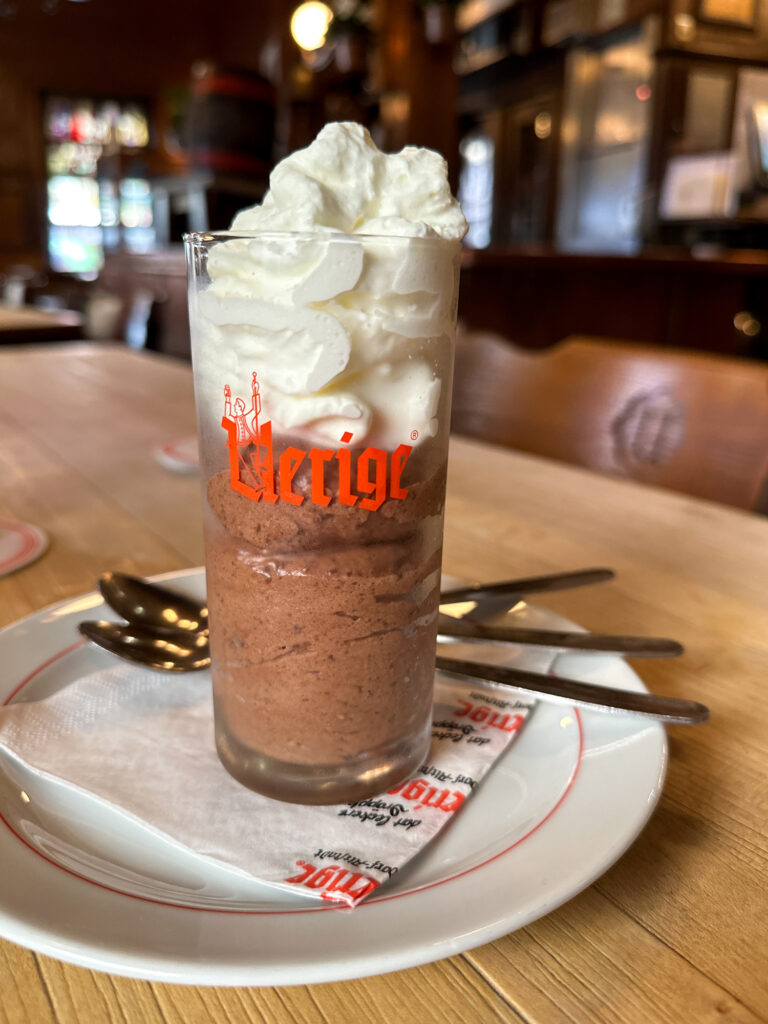 A chocolate mousse cream dessert from the Uerige brewery in Düsseldorf.
