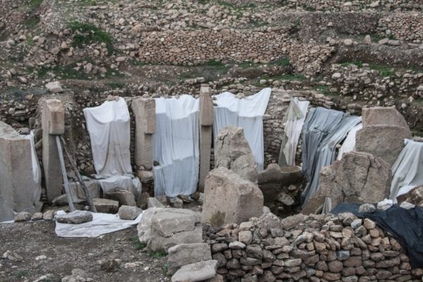Gobekli Tepe under wraps in between archaeological dig seasons.