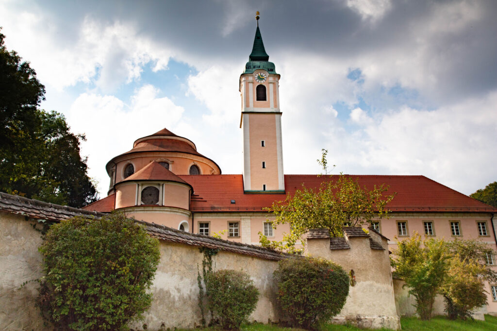 Weltenburg Abbey and Monastery from the Danube River.