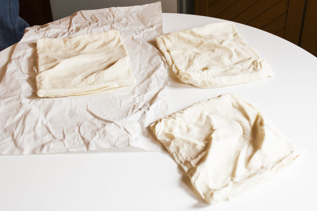 The yufka fresh from the baker.