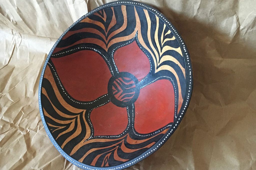 One of the joys of Africa travel is finding treasures like this beautifully decorated wooden bowl at a trackside market.