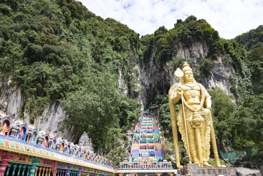 The colorful steps to the Batu Caves.