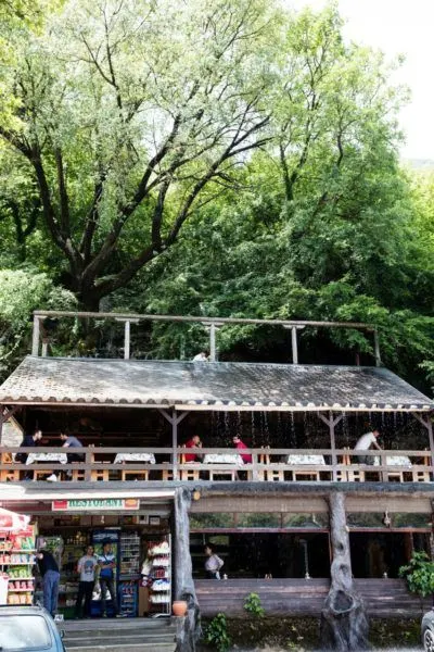 The perfect stop on a hot day for lunch and a cold drink during our ultimate Albania Road Trip.