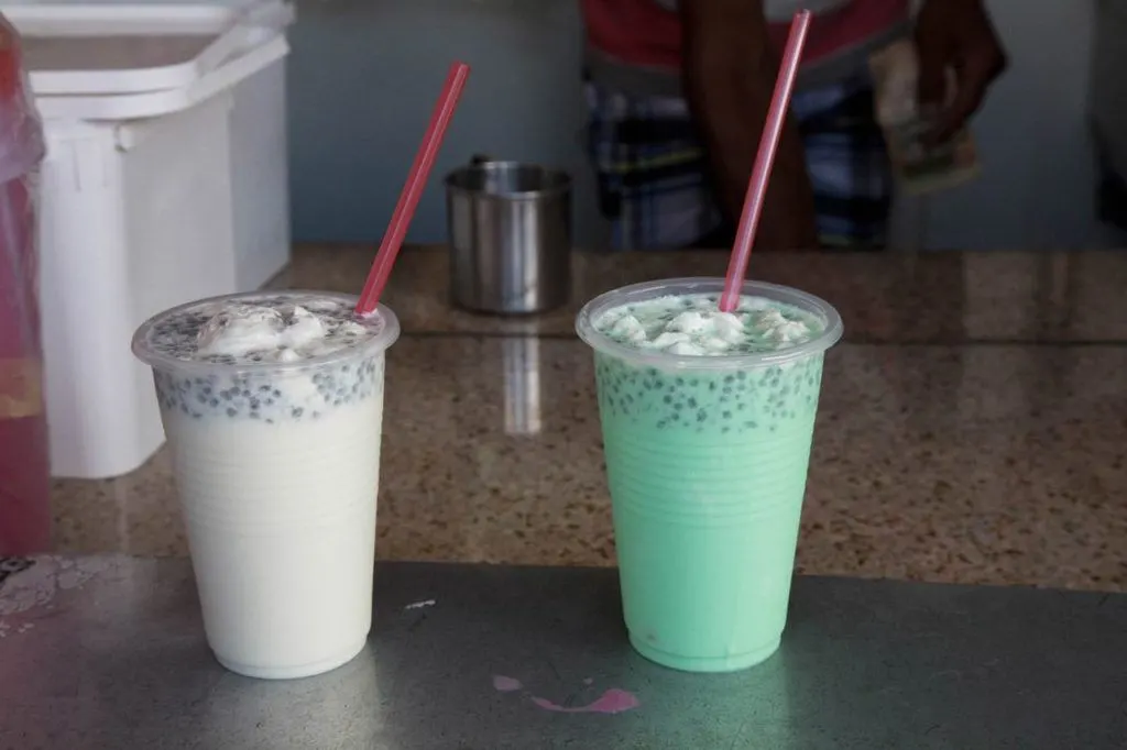 Traditional Mauritian drink vanilla and almond alouda.