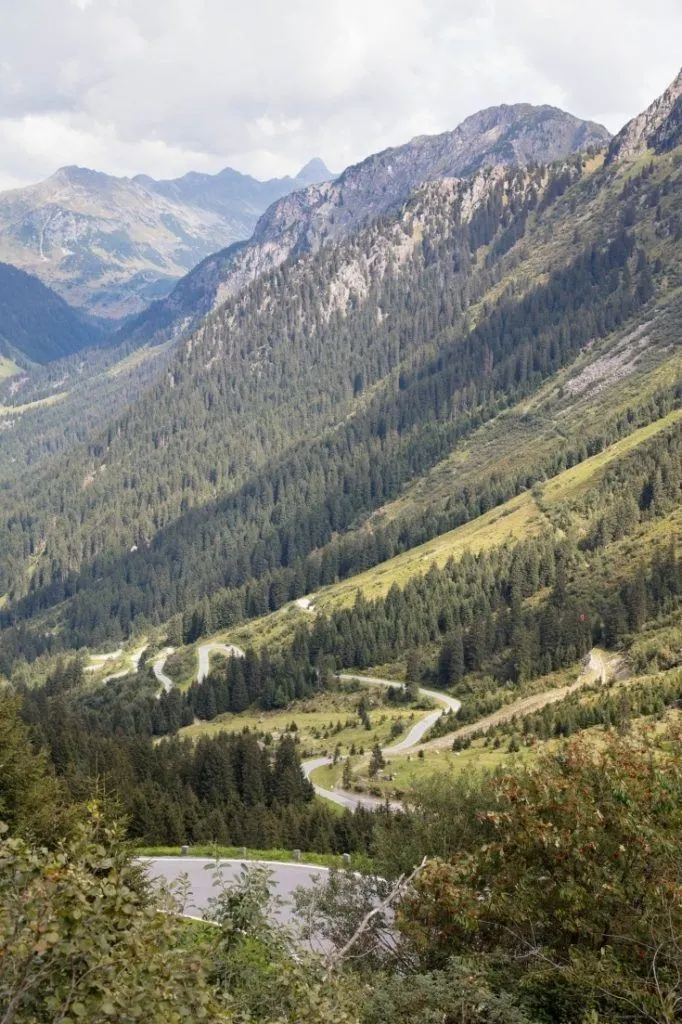 Looking down the valley at the many turns and switchbacks o the Grossglockner.