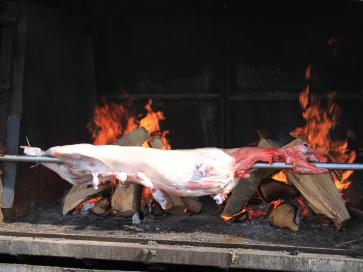 Antonio's restaurant lamb spit, a perfect way to spend lunch in Croatia.