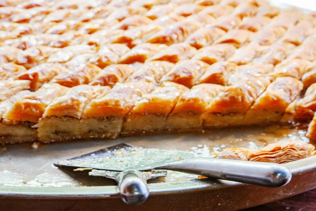 Baklava is found in many countries, and the Bulgarian kind has walnuts and cinnamon. It's super yummy!
