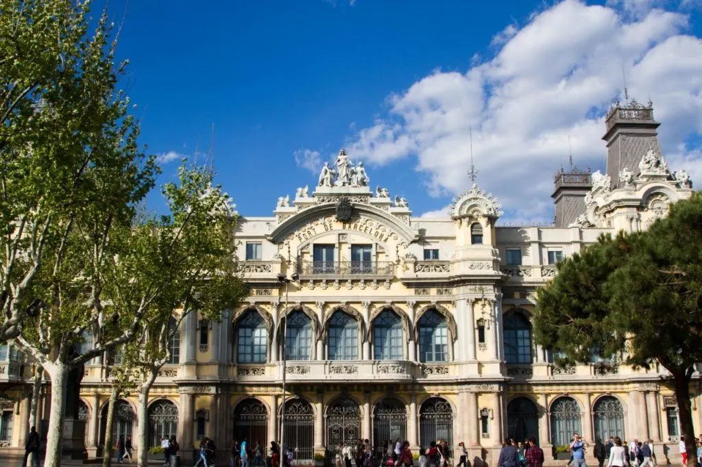 The old harbor masters building at the Port of Barcelona.