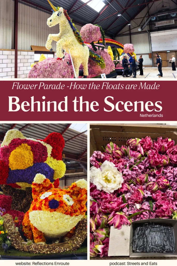 One of the best events during the Dutch Tulip Festival is going behind the scenes to see how the flower floats are decorated. Then on Saturday, the big day of the parade. Click here to find out more.