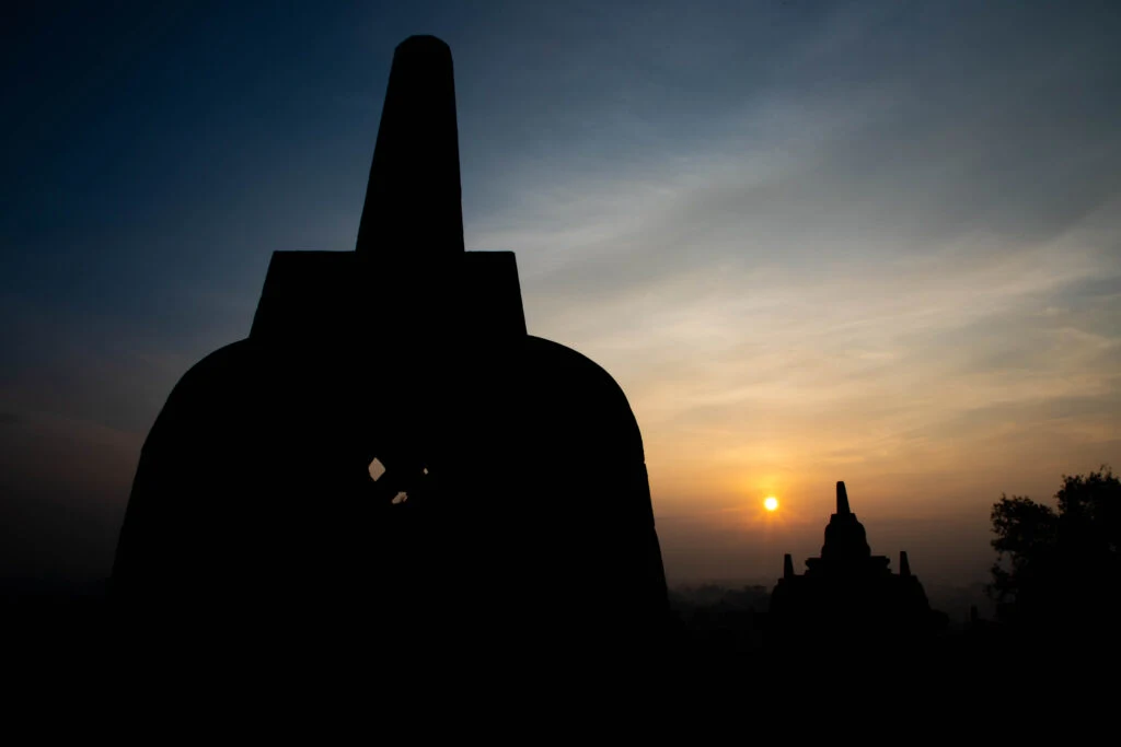 Borobudur sunrise on the island of Java.