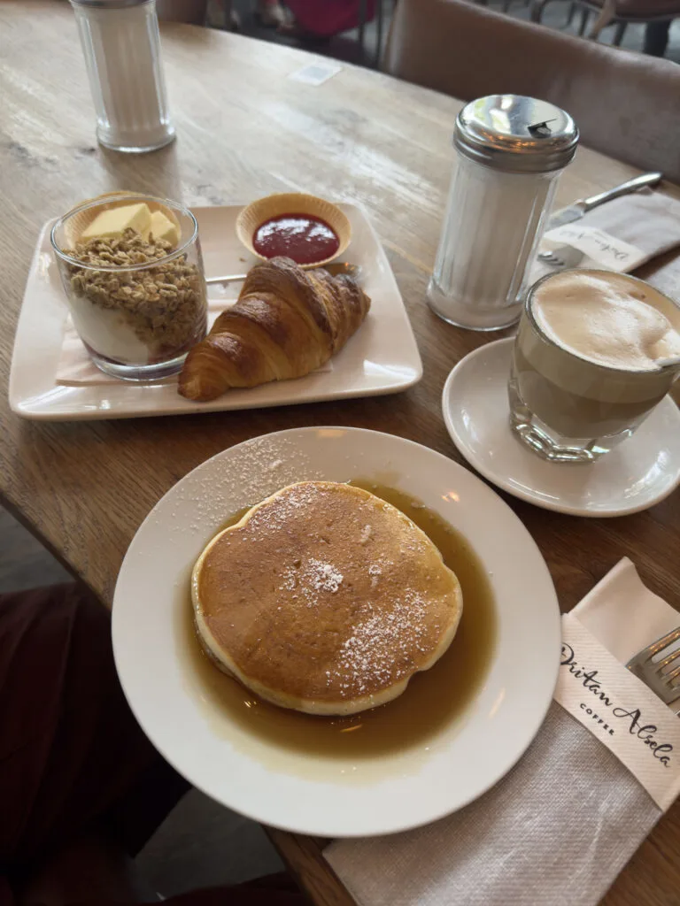 Typical German breakfast in Dusseldorf.