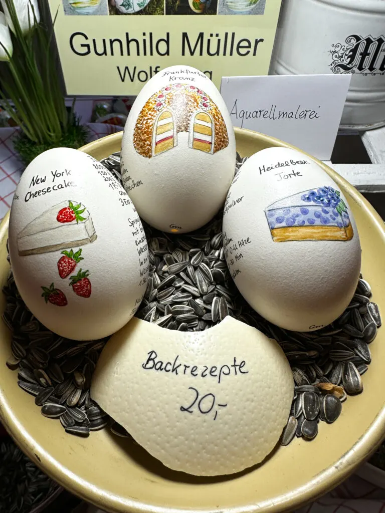 One of my favorites, eggs with traditional recipes painted on them.