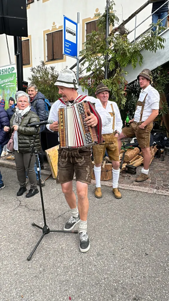 The most entertaining accordion player at the Cow festival in Kastelruth, Italy.