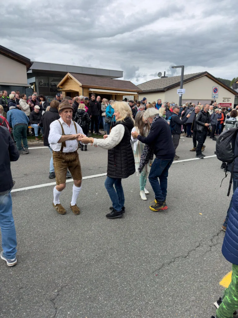 The whole town is dancing at the cow festival in Castelrotto, northern Italy.