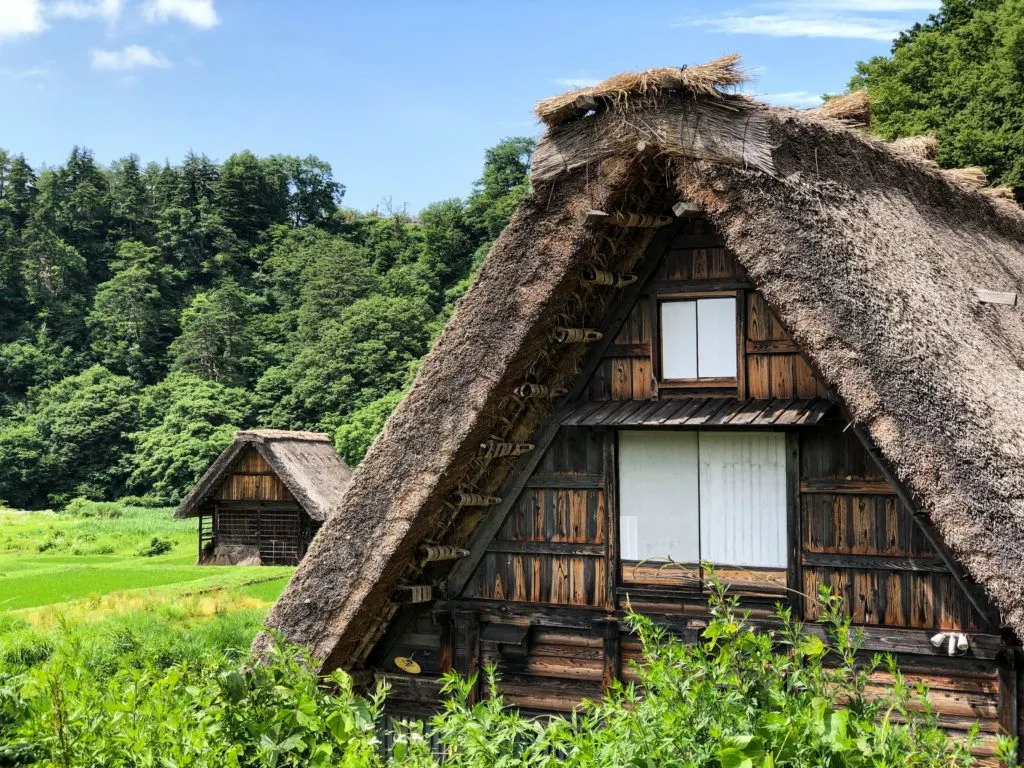Gassho-zukuri houses in the world heritage site of Shirakawago, Japan.