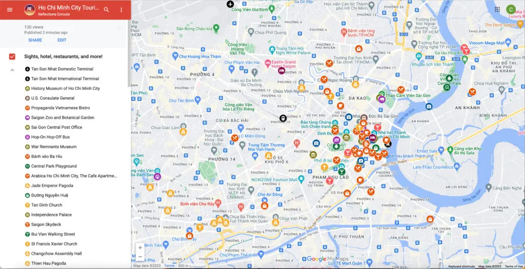 Ho Chi Minh City Tourist Map.