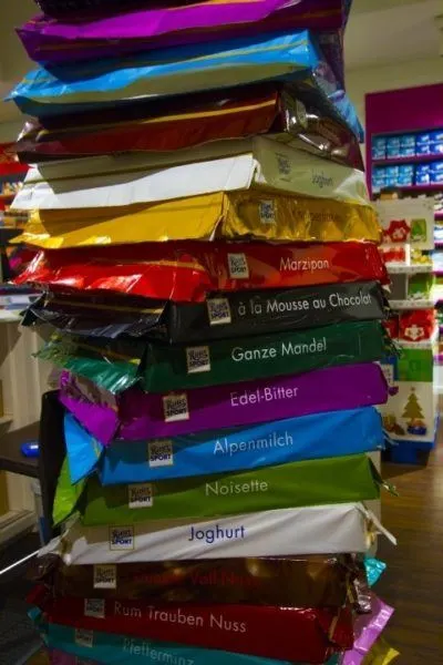 Larger than life Ritter Sports bars.